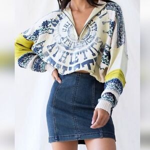 Free People Denim Stretch Skirt